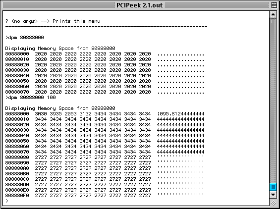 Screenshot PCIPeek
